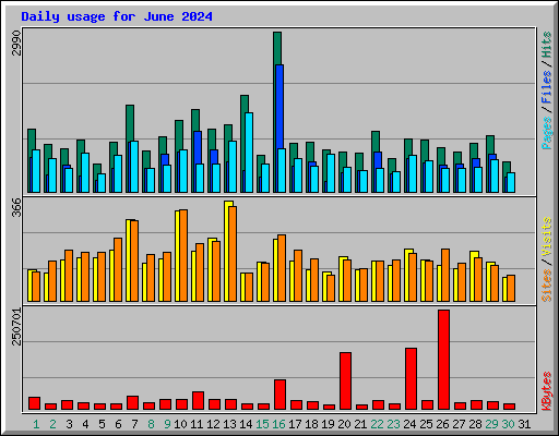 Daily usage for June 2024