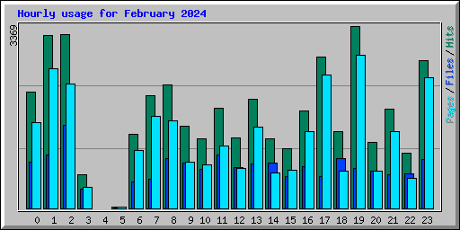 Hourly usage for February 2024